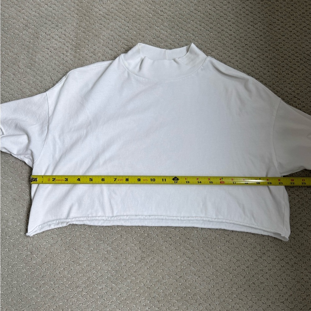 NSF Women's White Mock Neck Crop Top - Picture 6 of 10